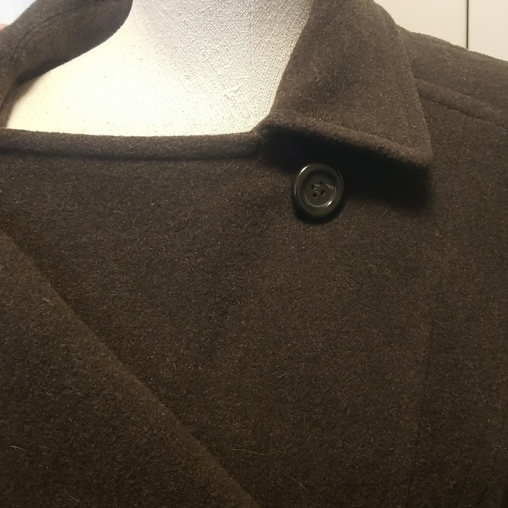 Croft and Barrow Wool Blend Pea Coat Dark Gray Green Womens Size Large WoolBlend - Picture 5 of 8